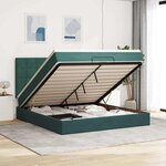vidaXL Cadre de lit ottoman avec matelas vert foncé 160x200 cm velours