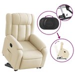 vidaXL Fauteuil inclinable Crème Tissu