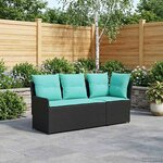vidaXL 2 pc Sofa de jardin avec accoudoirs et sofa d'angle Rotin PE