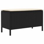 vidaXL Pouf de Jardin Noir et Crème 80 x 38 x 45 cm Rotin PE