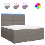 vidaXL Sommier à lattes de lit avec matelas Taupe 180x200 cm Tissu