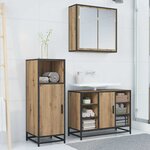 vidaXL Ensemble de mobilier de salle de bain 3 Pièces Chêne artisanal