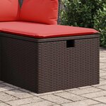vidaXL Tabouret de jardin avec coussin Marron 55x55x37 cm Résine tressée