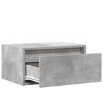 vidaXL Table de chevet murale avec lumières LED gris béton