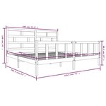 vidaXL Cadre de lit Blanc Bois de pin massif 180x200 cm Super King