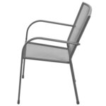 vidaXL Ensemble de chaises de jardin empilables 3 Pièces anthracite