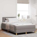 vidaXL Lit boxspring avec matelas Taupe 120 x 200 cm tissu