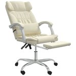 vidaXL Fauteuil de massage inclinable de bureau Crème Similicuir