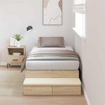 vidaXL Cadre de lit de rangement en chêne Sonoma 90x200 cm