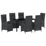 vidaXL Ensemble de salle à manger pour jardin 7 Pièces Noir Poly rotin