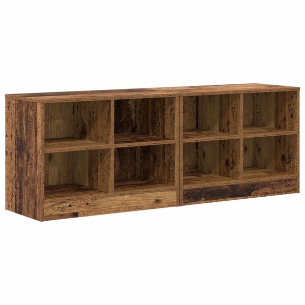 vidaXL Armoire de lit avec étagère 2 Pièces Bois ancien 66 x 33 x 48 cm