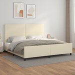 vidaXL Cadre de lit sans matelas crème 200x200 cm similicuir