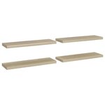 vidaXL Étagères murales flottantes 4 Pièces Chêne 80x23 5x3 8 cm MDF