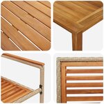 Ensemble de repas de jardin 3 pièces vidaXL en poly rotin beige