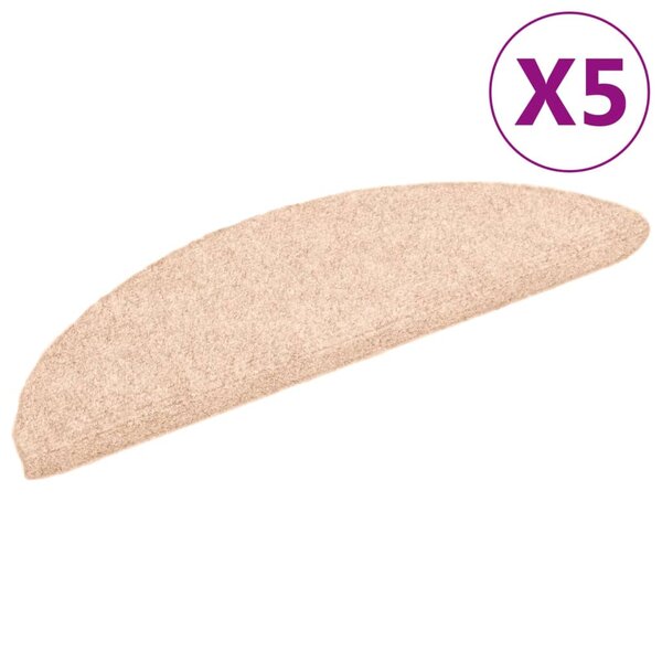 vidaXL Tapis autoadhésifs de marches 5 Pièces Marron 56x17x3cm Aiguilleté
