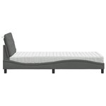 vidaXL Lit avec matelas gris foncé 90x190 cm tissu