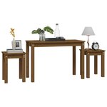vidaXL Tables gigognes 3 Pièces Marron miel Bois de pin massif