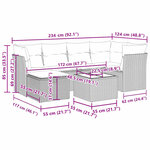 vidaXL Salon de jardin avec coussins 7 Pièces beige résine tressée