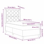 vidaXL Lit à ressorts avec matelas Crème 90 x 200 cm tissu