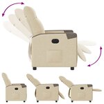 vidaXL Fauteuil inclinable électrique Crème Tissu