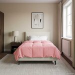 vidaXL Duvet complet toute l'année Rose 140 x 220 cm Microfibre