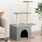 vidaXL Arbre à chat avec griffoirs en sisal gris clair 110 cm
