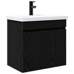 vidaXL Meuble de salle de bain avec robinet Chêne noir