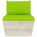 vidaXL Salon de jardin palette 7 Pièces avec coussins bois d'épicéa