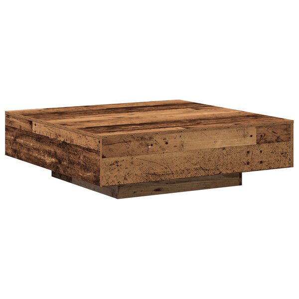 Table basse en vieux bois 100x100x31 cm en bois d'ingénierie