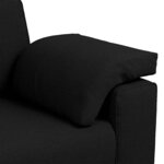 vidaXL Canapé avec coussin Noir 219 x 77 x 82 cm tissu