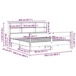 vidaXL Lit bibliothèque sans matelas cire marron 200x200 cm pin massif