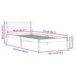 vidaXL Cadre de lit Marron 210 x 90 cm Bois massif en pin