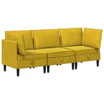 vidaXL Ensemble de meubles pour le salon 3 Pièces Jaune Velours