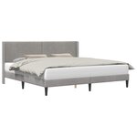 vidaXL Cadre de lit avec tête de lit Gris clair 200 x 200 cm Velours