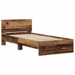 vidaXL Cadre de lit Bois ancien 90 x 200 cm Bois d'ingénierie