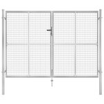 vidaXL Porte de jardin Acier galvanisé 306x225 cm Argenté