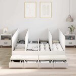 vidaXL Cadre de lit avec rangement Blanc 236.5 x 150 x 31.5 cm