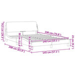 vidaXL Cadre de lit et tête de lit sans matelas rose 140x190cm velours