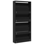 vidaXL Armoire à chaussures avec miroir à 4 niveaux noir 63x17x134 cm