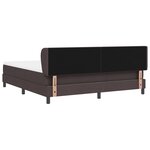 Lit Box Spring avec Matelas marron foncé 180x200 cm en tissu