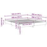 vidaXL Cadre de lit sans matelas chêne fumé 180x200 cm