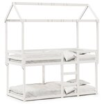 vidaXL Lit superposé avec toit blanc 75x190 cm bois massif de pin