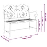 vidaXL Banc Blanc Métal 104 x 54 x 93 cm Durable Banc d'extérieur