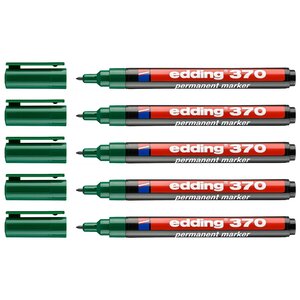 Marqueur Permanent 370 Pointe Fine Vert 1 mm x 5 EDDING
