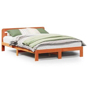 vidaXL Cadre de lit sans matelas cire marron 140x200cm bois pin massif