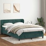vidaXL Sommier à lattes de lit et matelas vert foncé 160x210cm velours