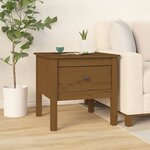 vidaXL Tables d'appoint 2Pièces Marron miel 50x50x49cm Bois massif de pin