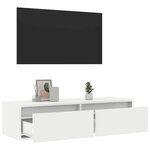 vidaXL Meuble TV avec lumières LED blanc 100X35 5x25 cm