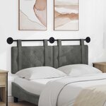vidaXL Tête de lit suspendue Gris foncé Velours