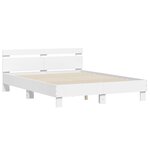 vidaXL Cadre de lit avec LED sans matelas blanc 140x200 cm